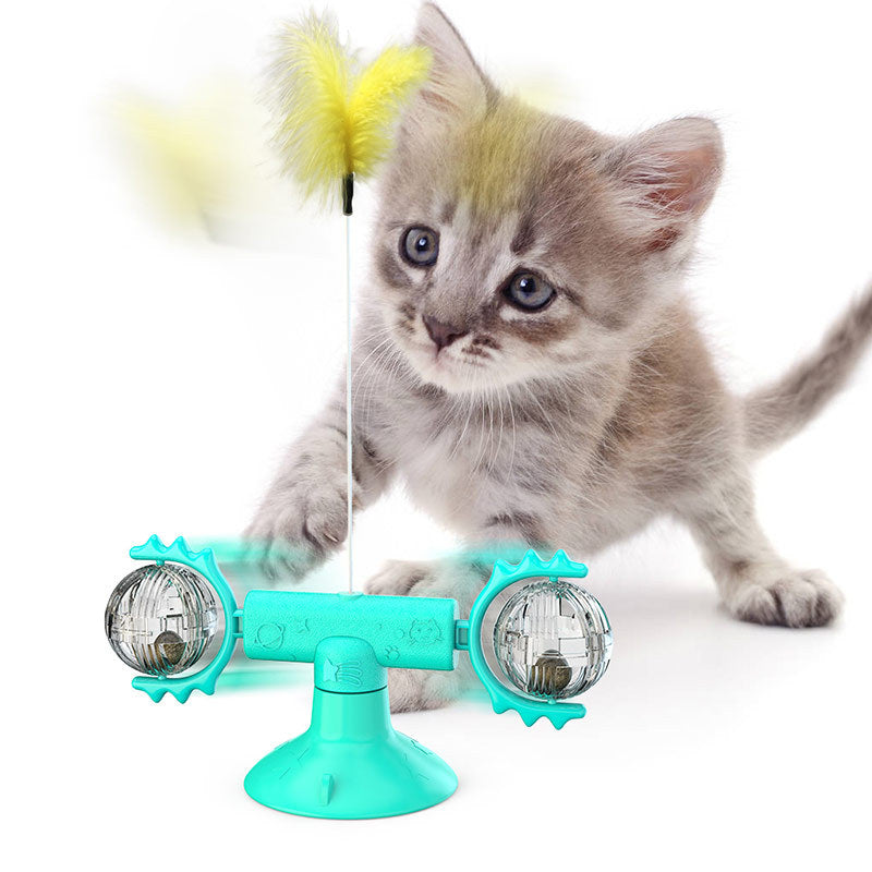 Load image into Gallery viewer, Cat Rotating Windmill Multi-Function Toys Itch Scratching Device Teeth Shining Toy
