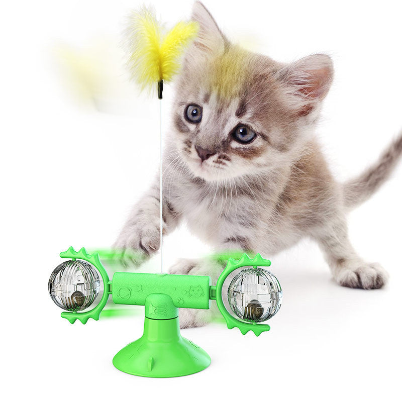 Load image into Gallery viewer, Cat Rotating Windmill Multi-Function Toys Itch Scratching Device Teeth Shining Toy
