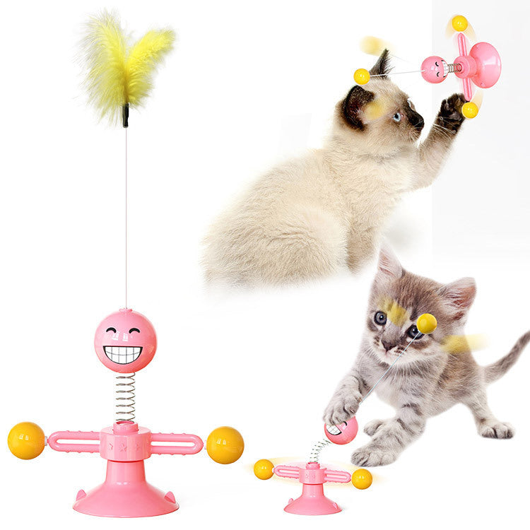 Load image into Gallery viewer, Cat Rotating Windmill Multi-Function Toys Itch Scratching Device Teeth Shining Toy
