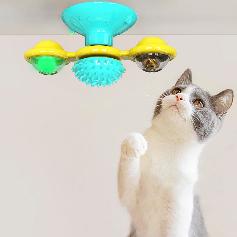 Load image into Gallery viewer, Cat Rotating Windmill Multi-Function Toys Itch Scratching Device Teeth Shining Toy
