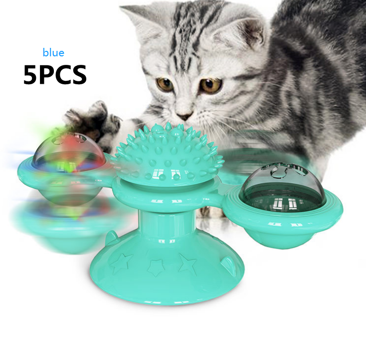 Load image into Gallery viewer, Cat Rotating Windmill Multi-Function Toys Itch Scratching Device Teeth Shining Toy
