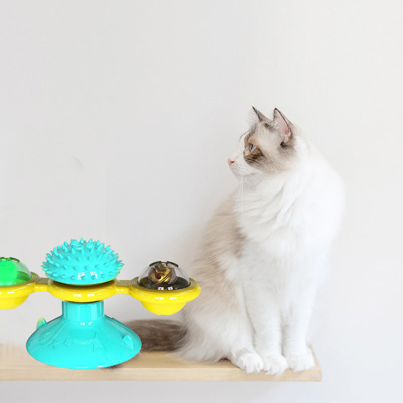 Load image into Gallery viewer, Cat Rotating Windmill Multi-Function Toys Itch Scratching Device Teeth Shining Toy
