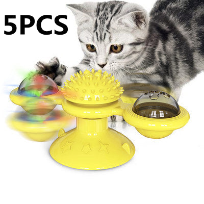 Load image into Gallery viewer, Cat Rotating Windmill Multi-Function Toys Itch Scratching Device Teeth Shining Toy
