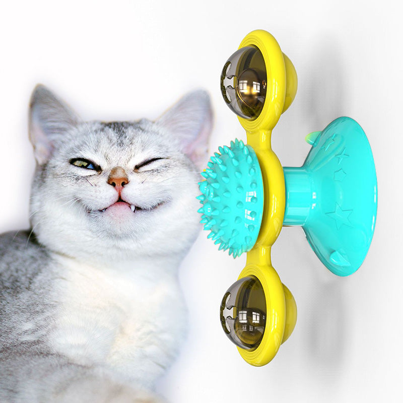 Load image into Gallery viewer, Cat Rotating Windmill Multi-Function Toys Itch Scratching Device Teeth Shining Toy
