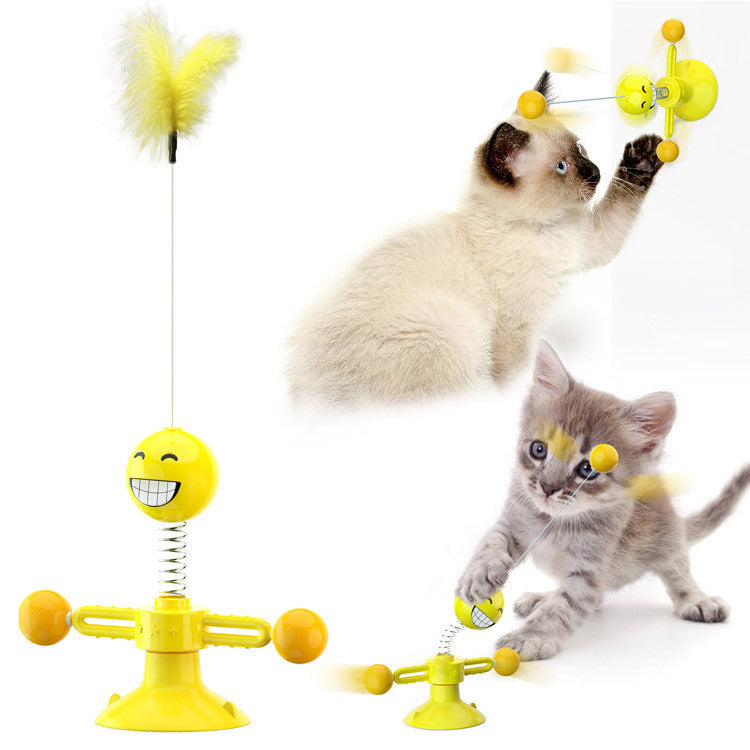 Load image into Gallery viewer, Cat Rotating Windmill Multi-Function Toys Itch Scratching Device Teeth Shining Toy
