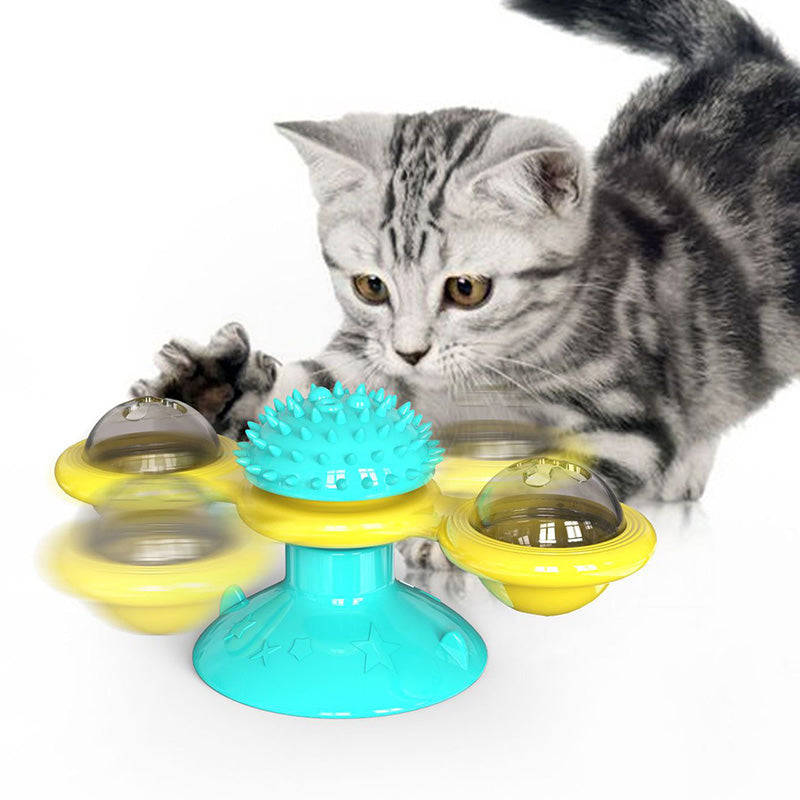 Load image into Gallery viewer, Cat Rotating Windmill Multi-Function Toys Itch Scratching Device Teeth Shining Toy
