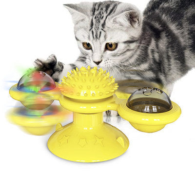 Load image into Gallery viewer, Cat Rotating Windmill Multi-Function Toys Itch Scratching Device Teeth Shining Toy
