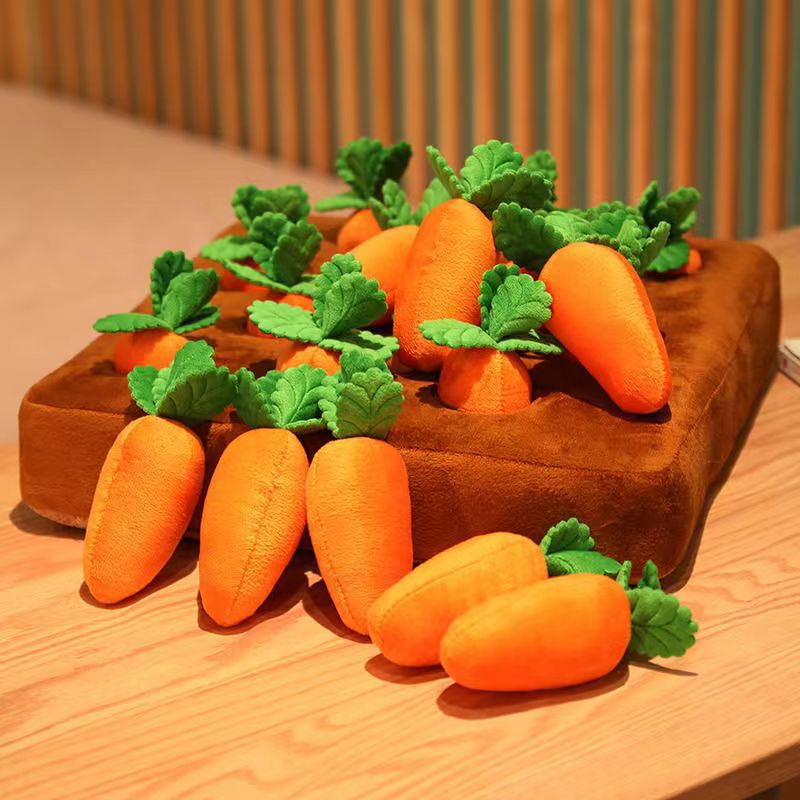 Load image into Gallery viewer, Pet Dog Toys Carrot Plush Toy Vegetable Chew Toy
