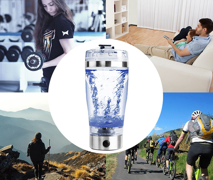 Load image into Gallery viewer, Electric Protein Shake Stirrer USB Shake Bottle Milk Coffee Blender
